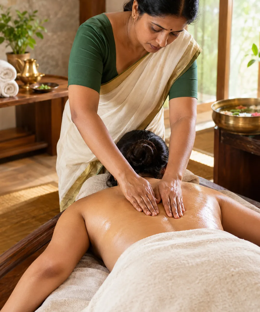 Therapeutic Back Massage at Zacs Valley ayurveda wellness